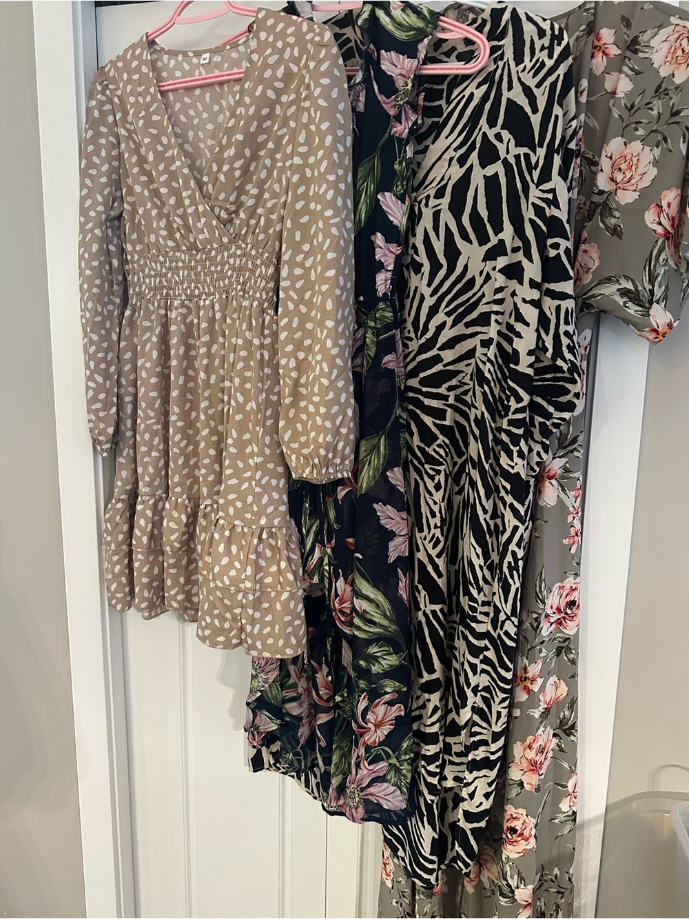 4 Dress Wardrobe Lot M plus S Oversized - Floral Animal Boho Bundle